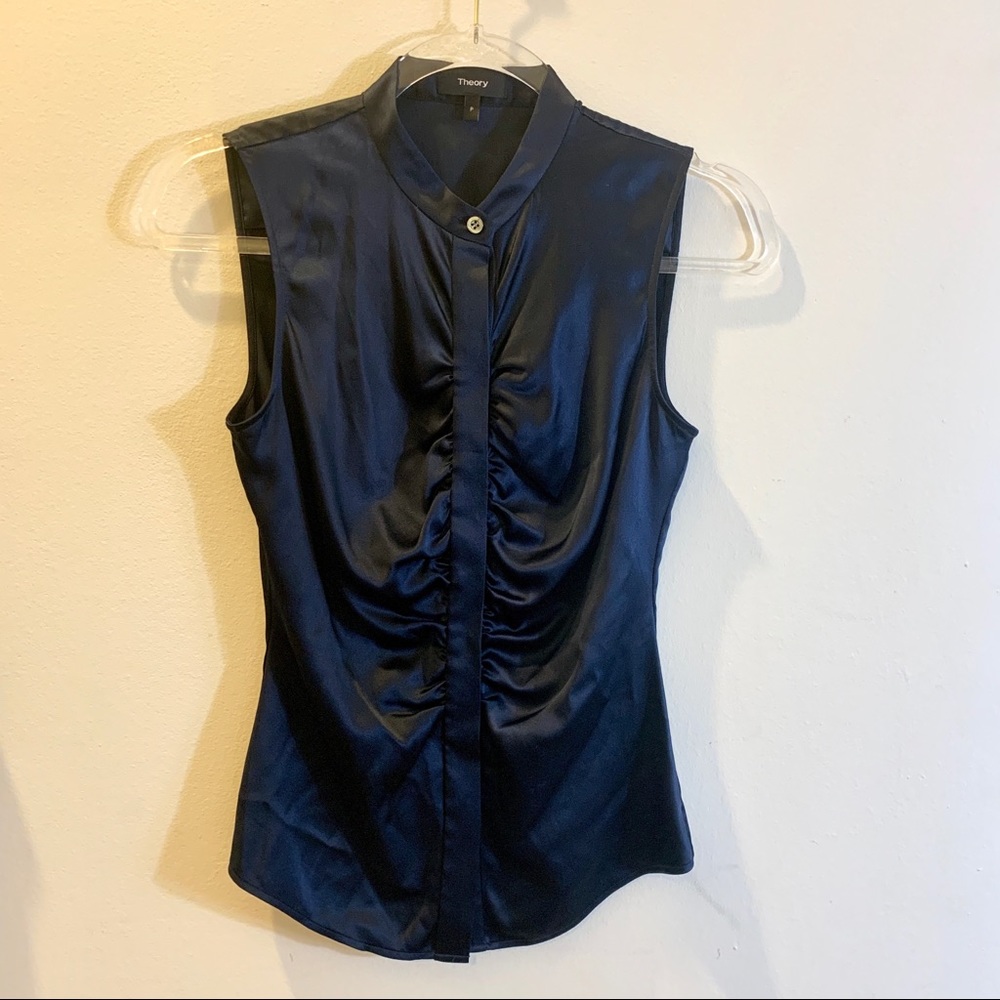NWT THEORY RUCHED BLOUSE - Picture 8 of 8